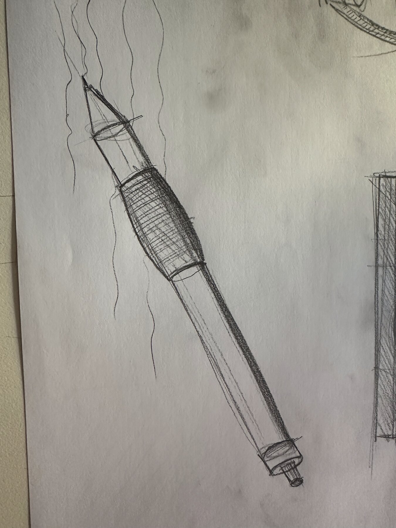 Warm-up sketch of a mechanical pencil